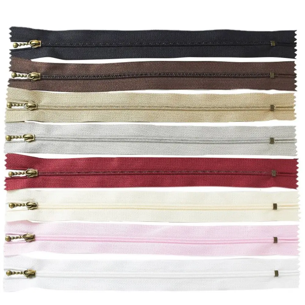 10 stuks naaiaccessoires brons 3 #   Close-end Zip Handgemaakte Vervanging Ronde Kraal Modellering Rits Craft Ritssluiting