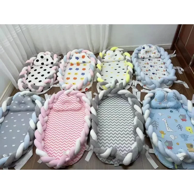 100% Cotton Baby Printed bedding Soft Breathable Home Use Nest Cover Newborn Infants 0-24 Months Printed Baby Crib