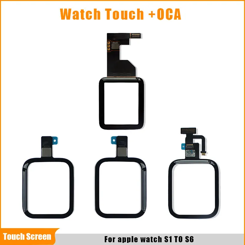 

5pcs For Apple Watch Touch Screen Panel Digitizer Sensor Glass With OCA S3 S4 S5 S6 38mm 40mm 42mm 44mm Repiar parts