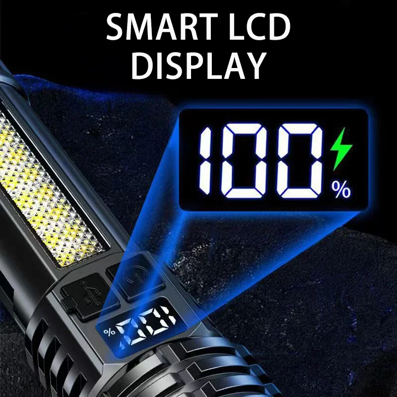 Imagem -04 - Laser Led Lanterna Luz Forte Foco Telescópico Super Longo Alcance Cristal Líquido Número Mostrando Branco