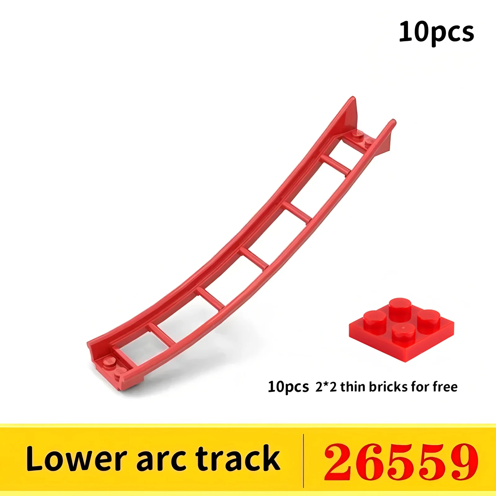 10PCS Achterbahn Track Schienen MOC Bausteine Kompatibel 26022/25059/25061/34738 Modell Eisenbahn Stadt Zug Technische Teile