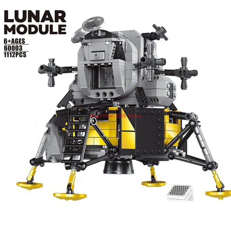 In Stock 37003 Apollo Saturn V Space Launch 60003 Apollo 11 Moon Space Rocket Lunar Lander Model Building Blocks Toy 10266 21309