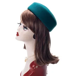 Lawliet Circle Women Headpiece Wool Felt Hats Pillbox Hats Fascinator for Womens Millinery Supply Hat Base Cocktail Hats A215