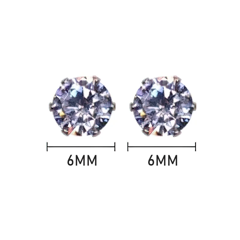 1 Pair White Magnetic Earrings Magnet Ear Clips Men Women Stud Earring Crystal Stone Stud Earring Clip No Piercing Jewelry Gift
