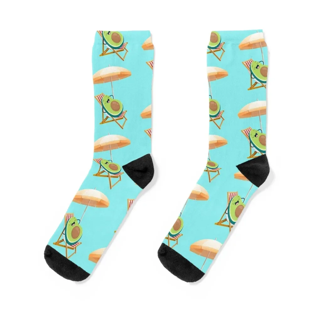 

Funny Avocado Surfing Socks new year with print Crossfit Men Socks Women's