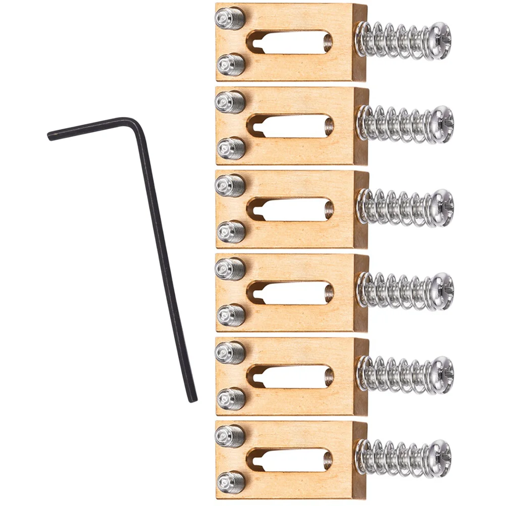 

6 Pcs 10 5MM String Spacing Solid Brass Electric Guitar Bridge Saddles Silver Musical Instrument Parts Accessories Precision