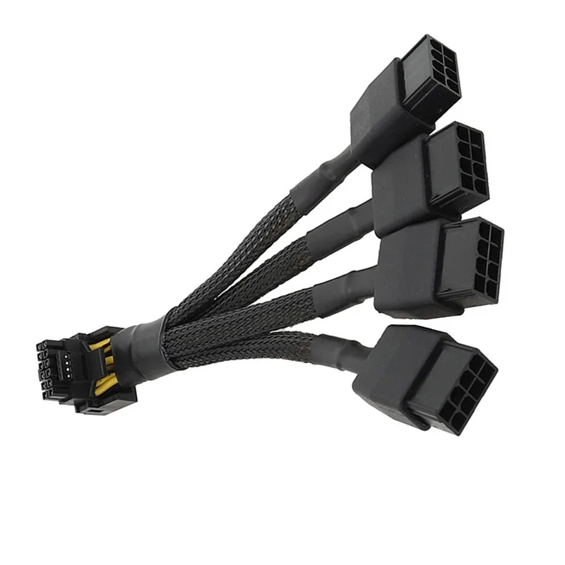 For GPU RTX4090 RTX4080 4X8 Pin PCI-E to 16 Pin Graphics Card Power Cable 12VHPWR Connector 90 Degree Elbow Cable_A02I