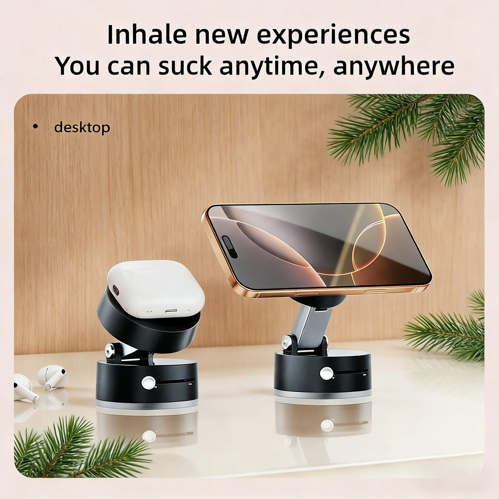 

Party & Beyond! Adjustable Hands-Free Magnetic Phone Mount - Vacuum Suction for Car/Gym/Mirror/Smooth Surfaces