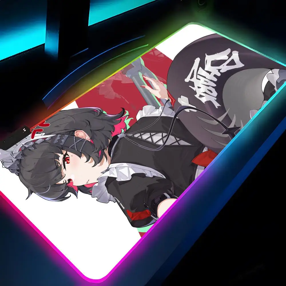 

Mouse Pad Rgb Xxl Laptop Mat Gaming Mousepad Backlit Keyboard Gamer Girl Table Pads Desk Hot Game Zenless Zone Zero