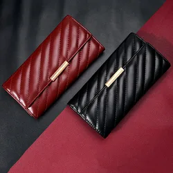 Women's Wallet Credit Card Holder High Quality PU Leather Wallet For Women Luxury Long Hasp 3 Fold Coin Purses Female Clutch Bag