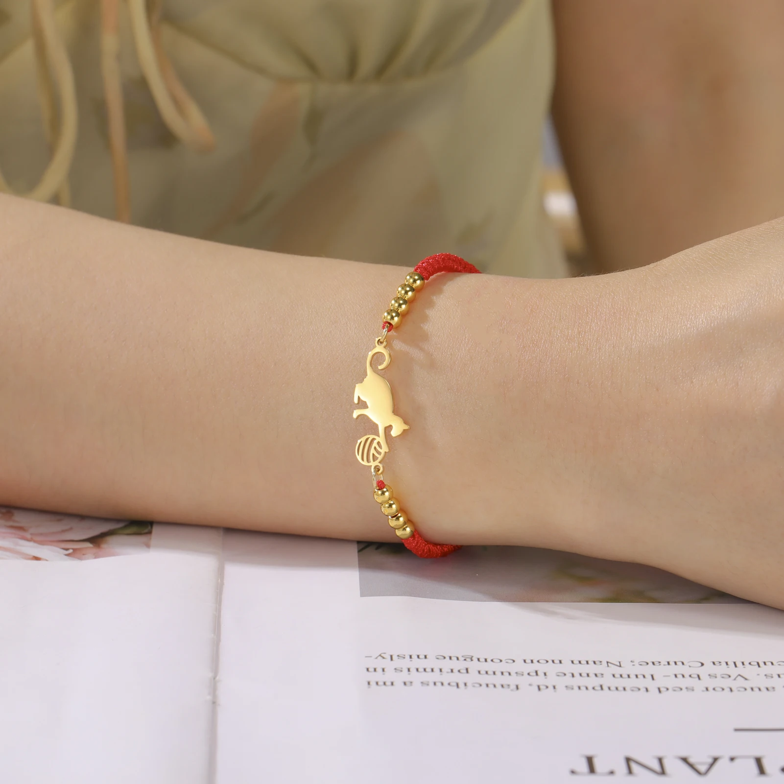 COOLTIME Niedliche Katzen-Armbänder für Damen, Edelstahl, hübsches Tier-Armband, Kpop-Mode, verstellbare Kette, Schmuck – Detail 24