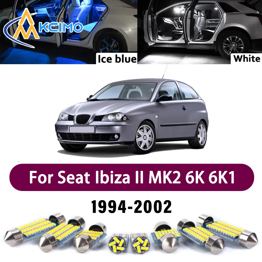 

Superior LED Interior Kit for Seat Ibiza II MK2 6K 6K1 1994-2002 1995 1996 Premium Errorless Dome Map Trunk Vehicle Lamps