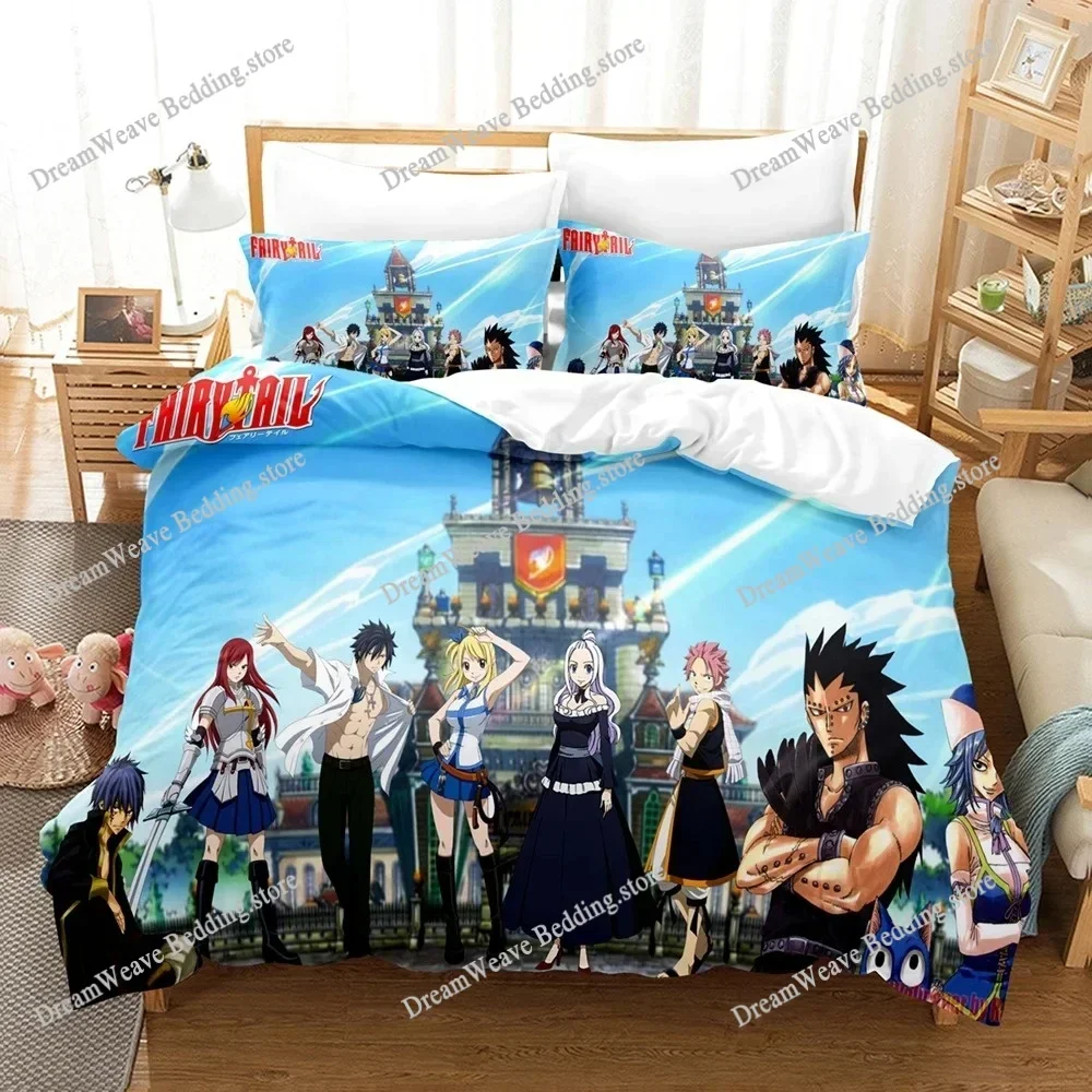 Fashion 3D Print Anime Bed Sheet  Fairy Tail Bedding Set Single Twin Full Queen King Size Bed Set Adult Kid Bedroom Duvet cover9