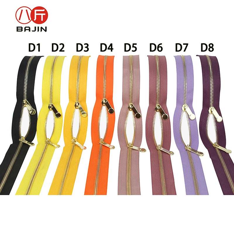 

high grade 3#5# double sliders open-end copper chain teeth zipper off white creamy-white khaki brown coffee luxury zipper