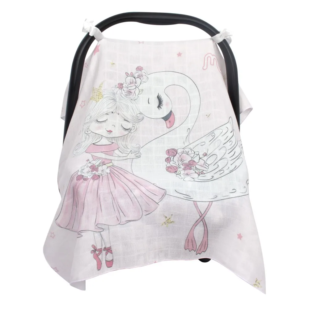 Princess-swan figured board printed muslin cover