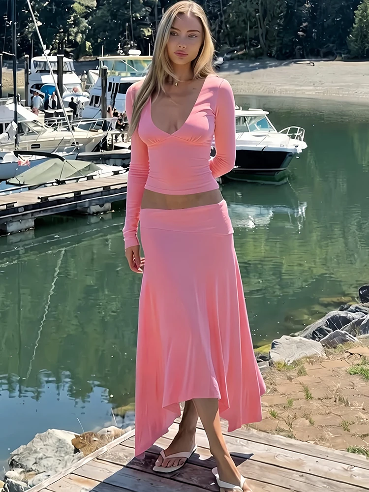 Conjunto de Moda Otoñal para M - Asymmetric Top Women reseña y precio