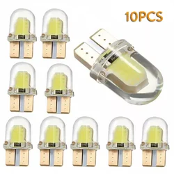 10 pz/lotto T10 W5W 194 168 LED Light COB 6000K lampadina 5W 8SMD Silica Bright lampadine targa bianco rosso blu giallo rosa DC 12V