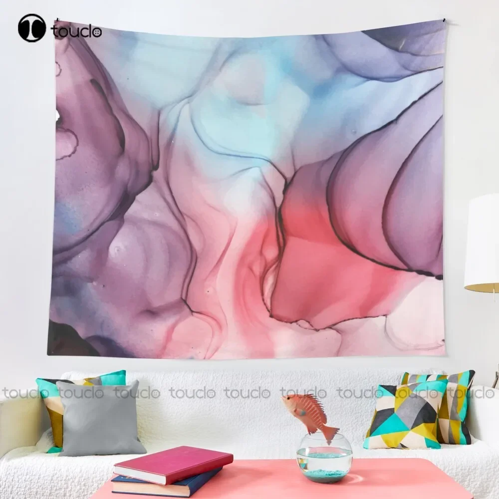 Flame Fired Alcohol Ink Painting Tapestry Cute Tapestry Tapestry Wall Hanging For Living Room Bedroom Dorm Room Home Decor
