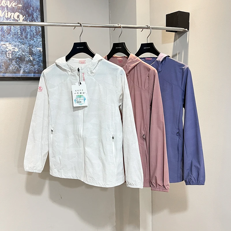 سترة حماية من أشعة الشمس بعامل حماية من أشعة الشمس 50، خفيفة الوزن تسمح بمرور الهواء للنساء للربيع والصيف في الهواء الطلق، سترة بغطاء للرأس طويلة #2