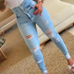 Calças lápis jeans mulheres calças lápis bodycon cintura alta casual calça longa bainha calças jeans gravata y2k primavera 2024