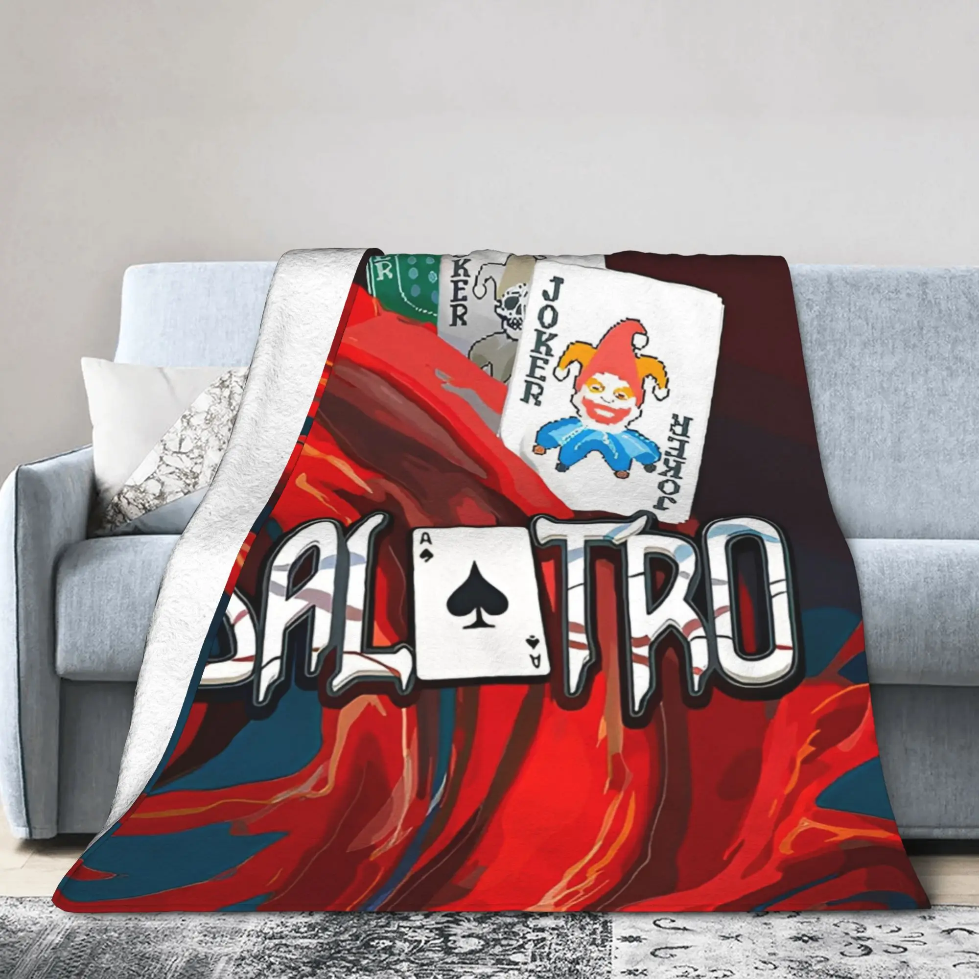 Balatro Cards Joker-Jimbo Fuzzy Blankets Board Game Awesome Throw Blankets for Home Hotel Sofa 125*100cm Soft