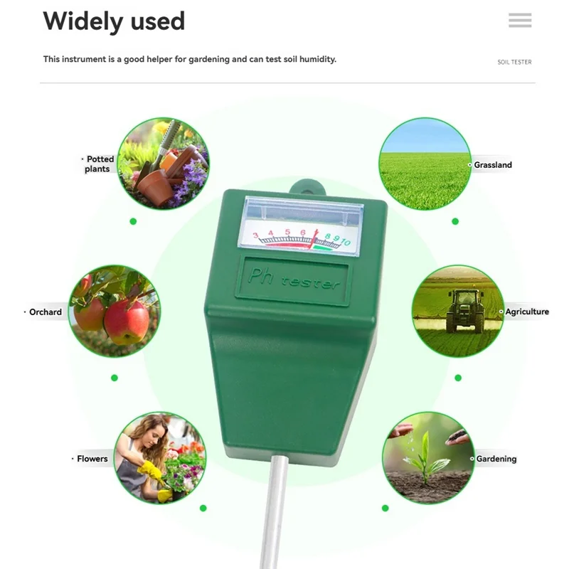 A53q-medidor de ph do solo jardim planta medidor de ph digital dial alta qualidade medidor de ph ferramentas de teste de acidez do solo quadrado detector de solo