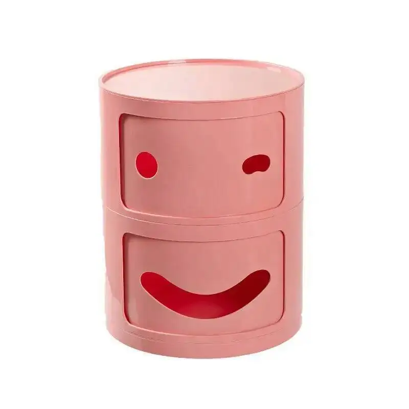 Face Smiling Storage Nordic Cabinet Bedside Table Modern Locker Bedroom Storage Mini Small Round Living Room Cabinet Home Decor