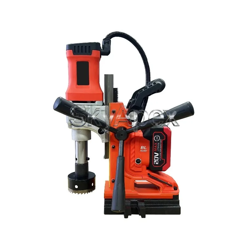 Cordless Fire Pipe Hole Drilling Machine Chain Type Core Drill Magnetic Base For Steel Galvanized Pipe Lithium Battery