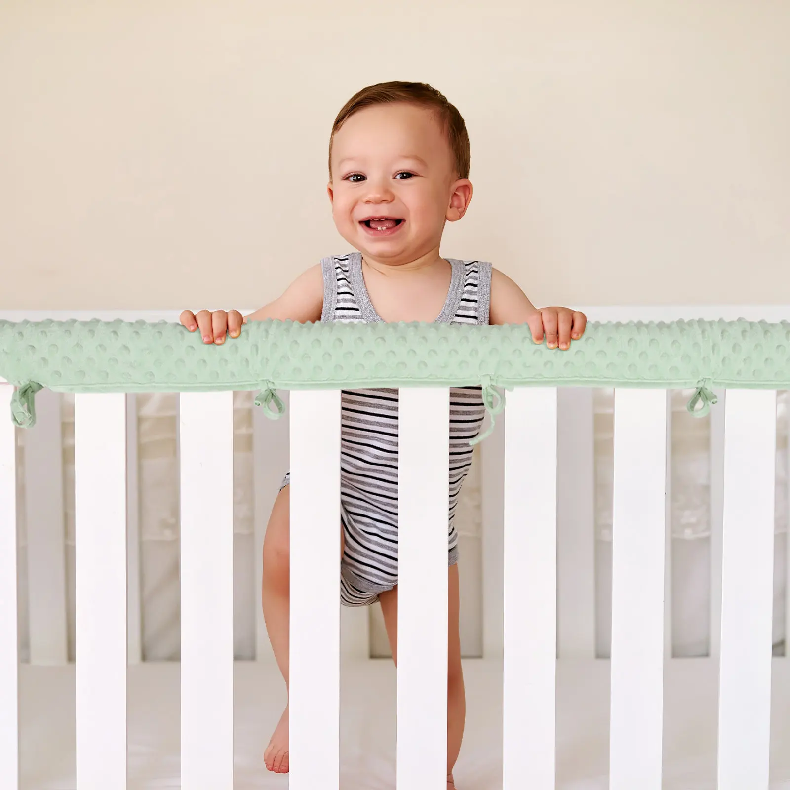 1Set Baby Bed Frame Guard Soft Cotton Rail Cover Protective Sleeve Anti-Collision Safety Crib Rail Breathable