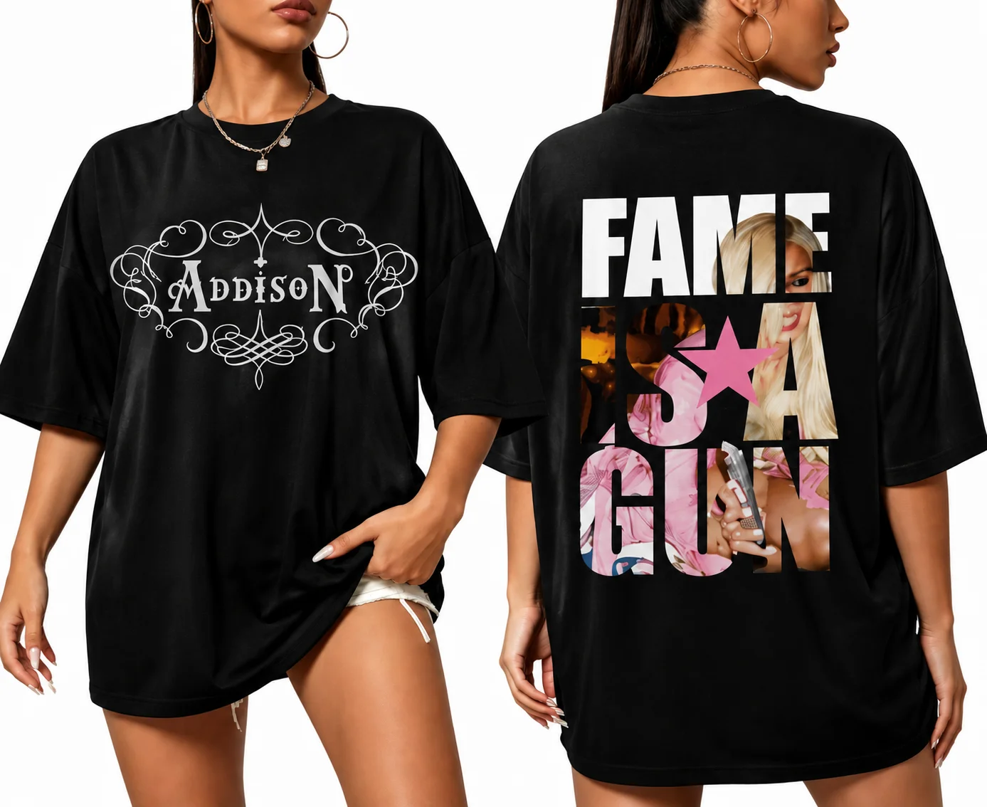 Singer Addison Rae T Shirt Hipster Men Women Gothic Music T-Shirt Cotton Crewneck Y2K Short Sleeve Tee Shirt Hip Hop Unisex