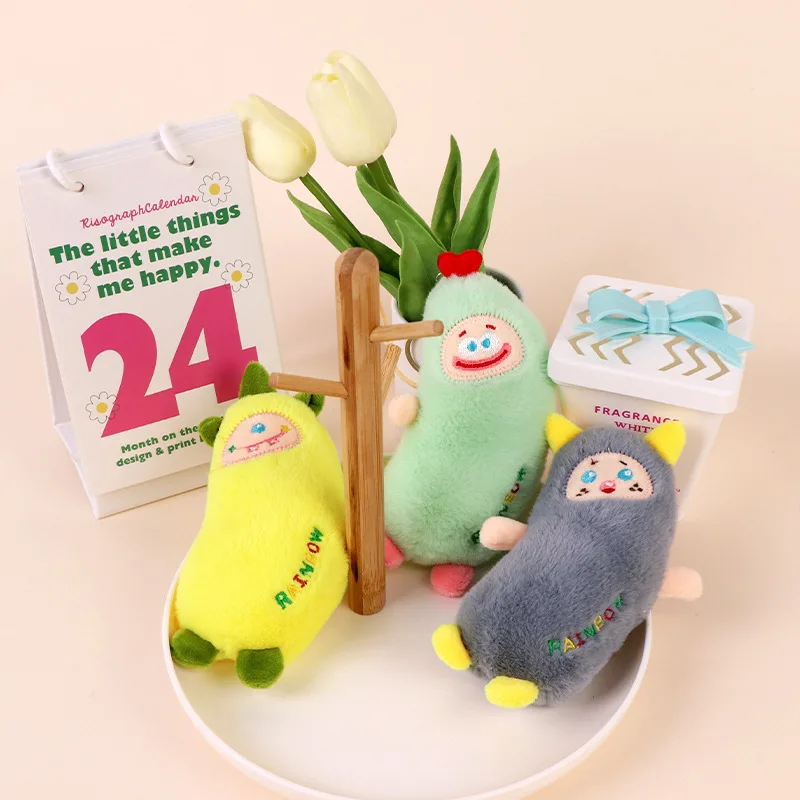 Multicolor Long Strip Monster Plush Pendant Lovely Mini Doll Keyring Soft Decorative Accessory Holiday Gift For Children