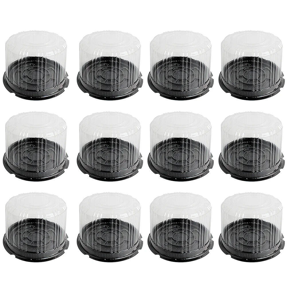 

1 Set Plastic High Dome Cake Boxes Mousse Packing Boxes for Bakery Home (Black) Transparent Cake Box Cake Container