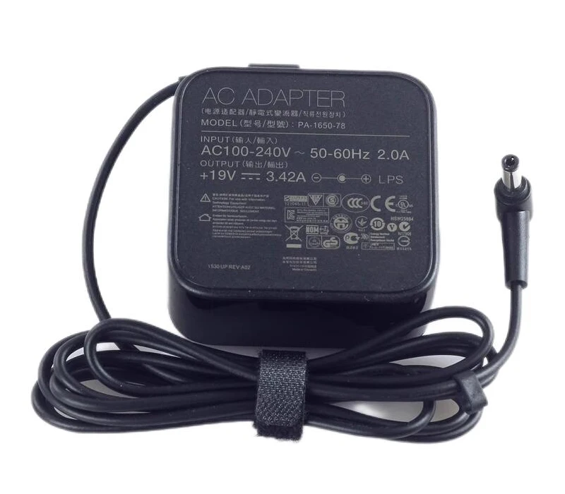 Power Adapter 19V 3.42A, Barrel 5.5/2.5mm, 3-Prong, PA-1650-78