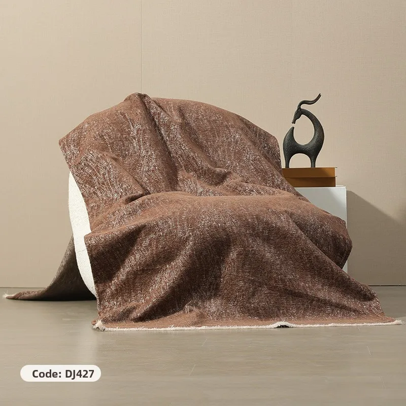 

Modern Minimalist Brown Bed Flag Curtain Throw Blanket for Hotel Homestay Sofa Decoration Soft Furnishing Sample Room Decor