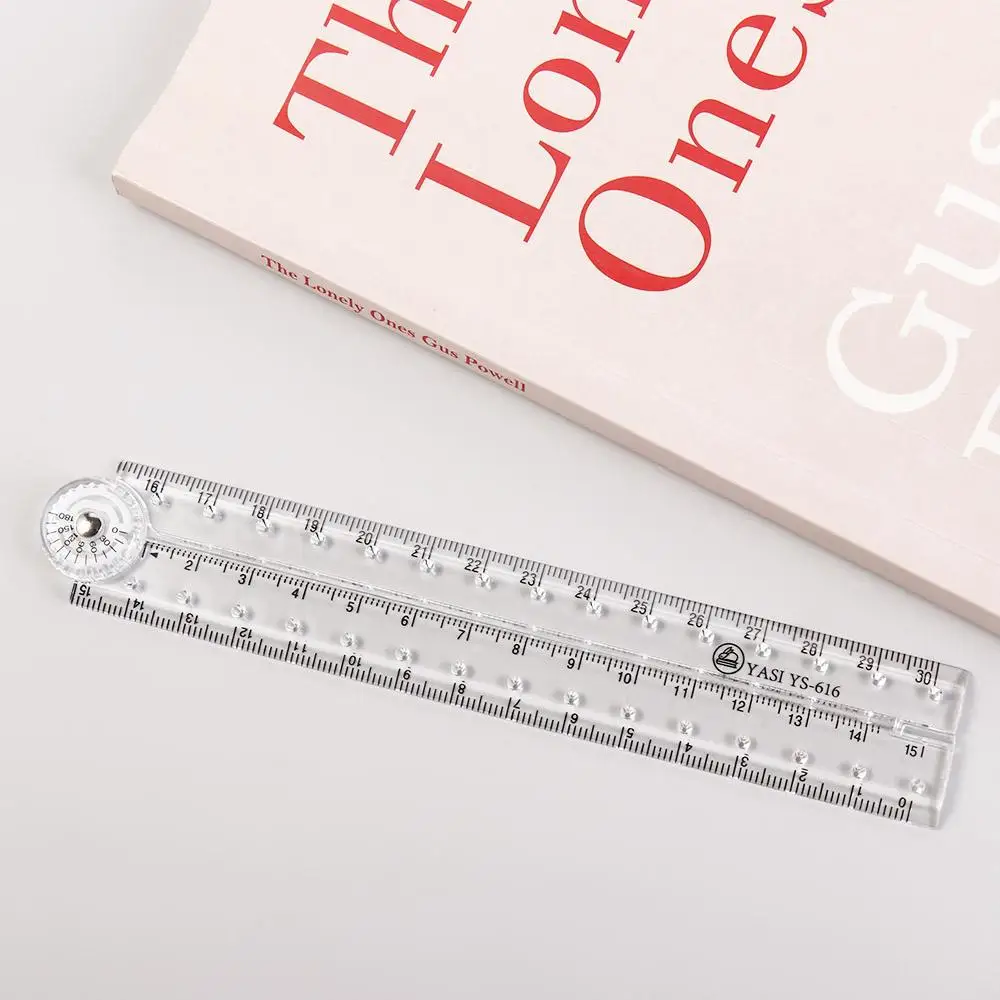 Artist School Office Supplies Angle Measurement Ruler Geometry Measuring Ruler Clear Folding Ruler Design Drawing Ruler