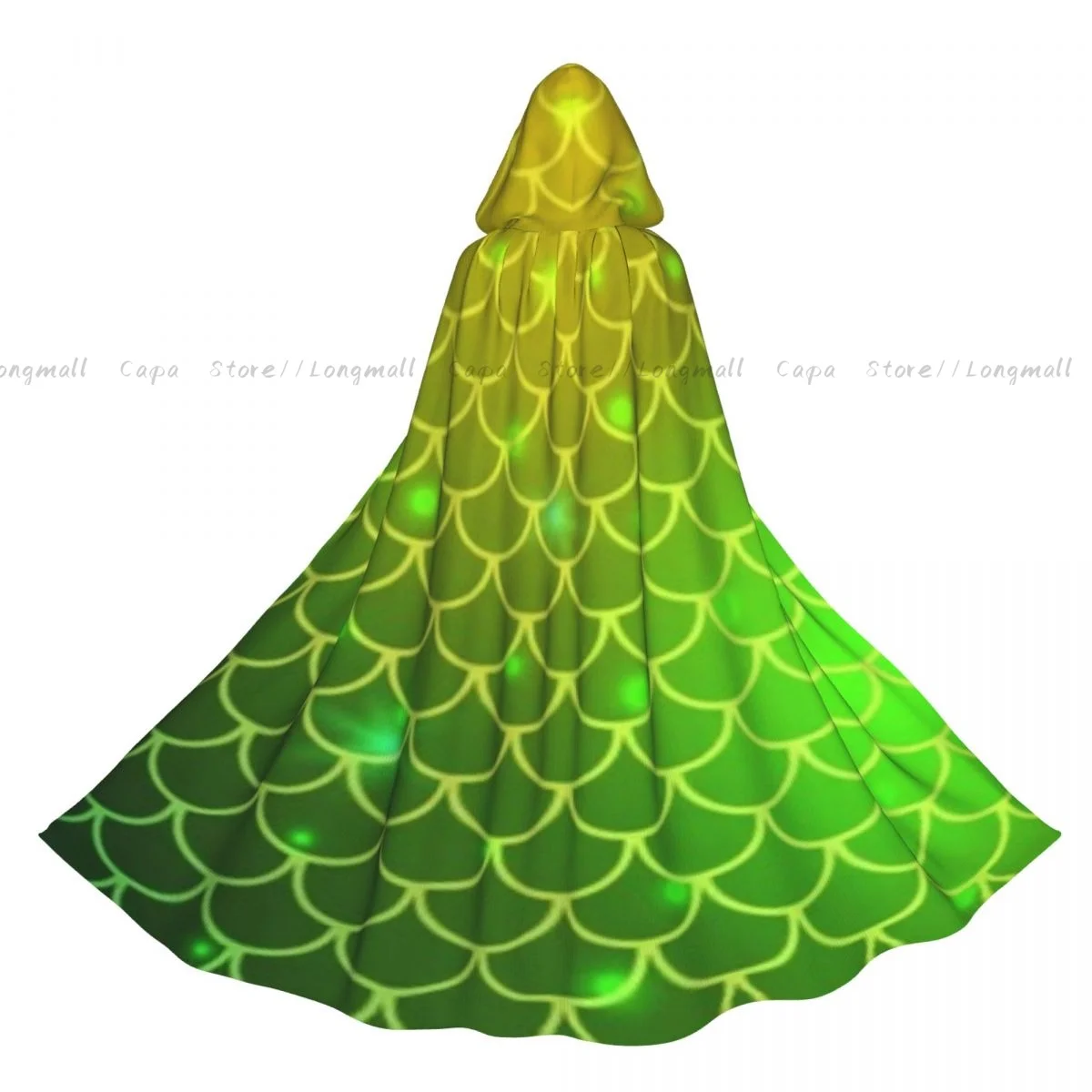

Плащ с узором русалки и капюшоном, карнавальный костюм на Хэллоуин для взрослых, длинная вечерние накидка