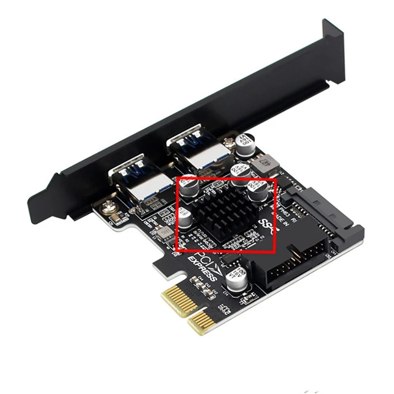 Placa riser pci-e para usb3.0 com 2 portas usb placa de expansão pci-e conector de alimentação sata de 19 pinos suporte pcie 1x 4x 8x 16x