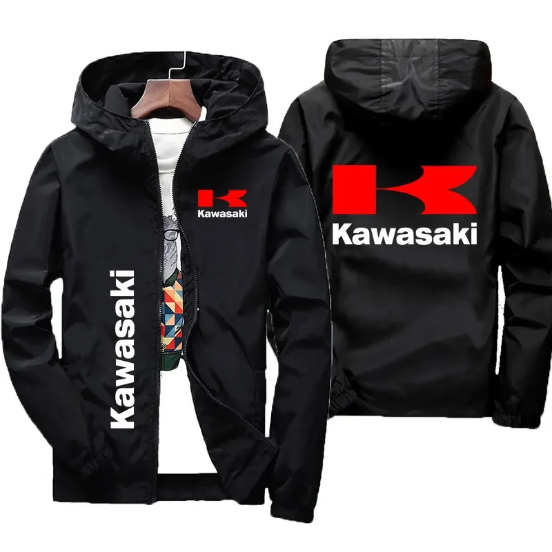 

2025 New Men's Coat Spring and Autumn Men's Casual Sportswear Kawasaki Logo Motorcycle Racing Team
