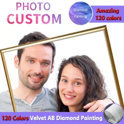 120 colori pittura diamante kit resina personalizzati foto trapano completo fai da te 5D mosaico strass ricamo parte AB velluto tela regalo