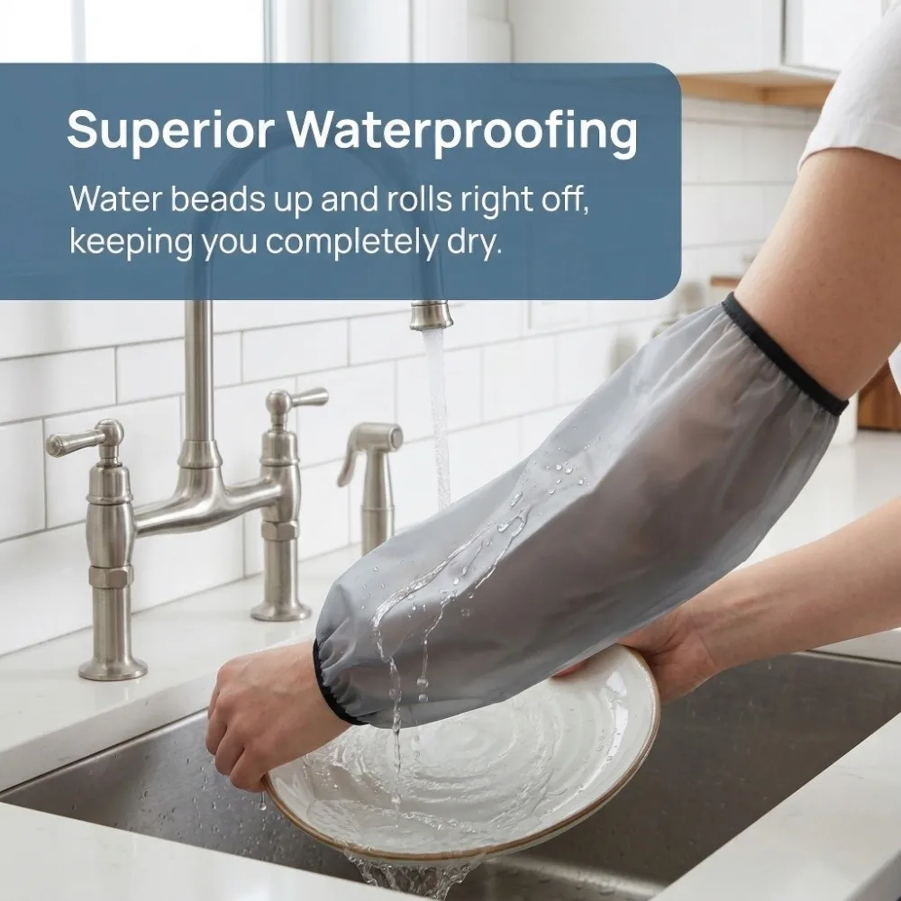 Elastic Cuffs Waterproof Oversleeves TPU Waterproof Design Arm Sleeves Covers Arm Protector Oilproof Protection