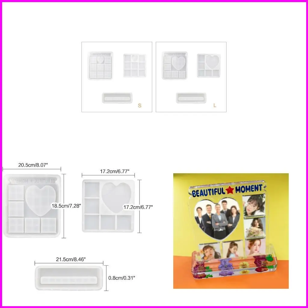 

Diy Jiugongge Photo Frame Album Silicone Mold Table Decor Photo Frame Mold