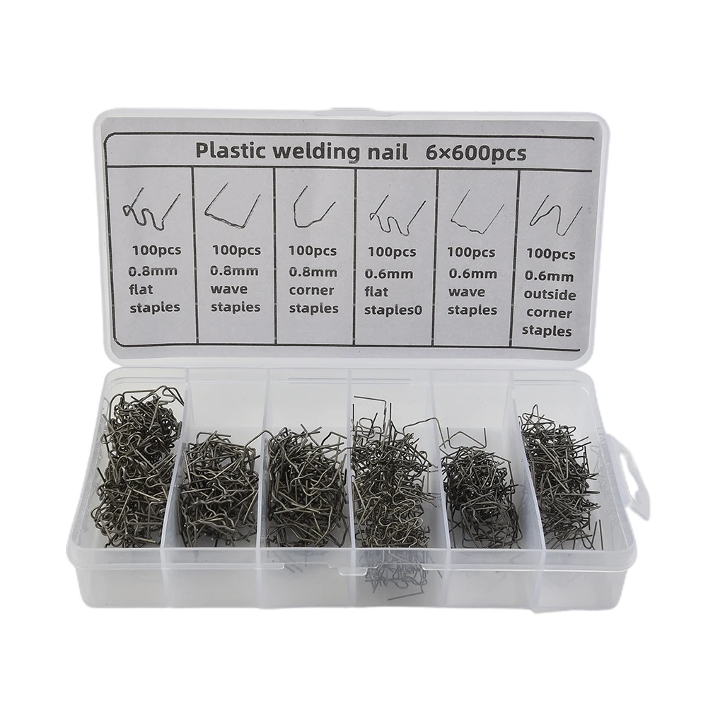 実用的なステープル収納ボックス溶接機ボックスステープルシルバー 600 個人気の 600 個アクセサリー真新しいバンパーホット販売
