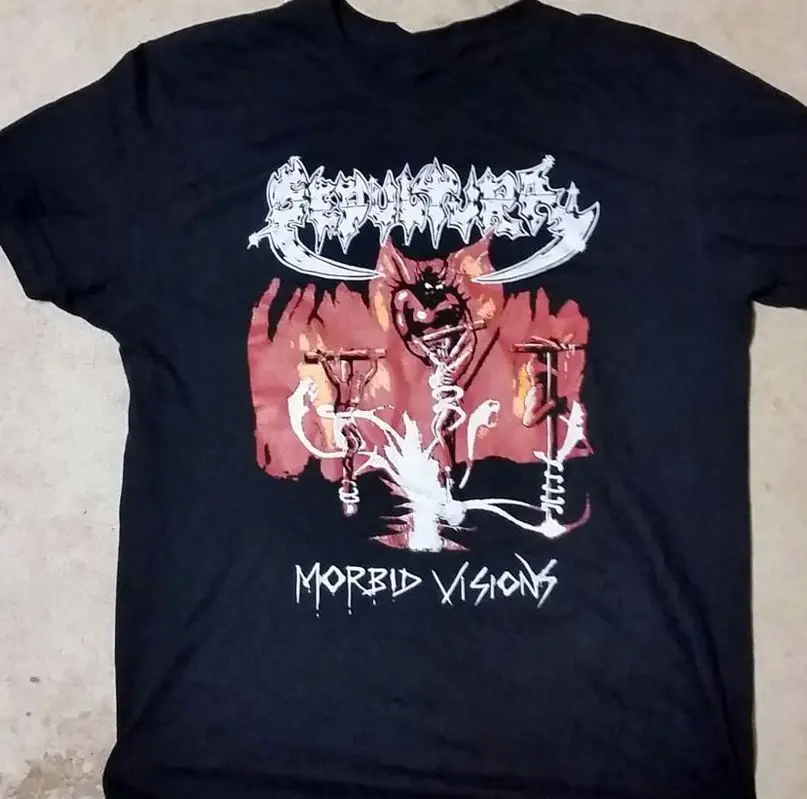 Sepultura Morbid Visions Album Men T shirt Black Cotton All Size S to 5XL