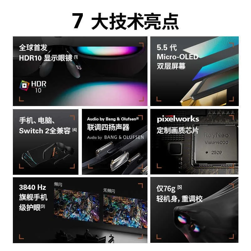 Smart AR glasses, head-mounted TV, the first HDR10 glasses high definition viewing X