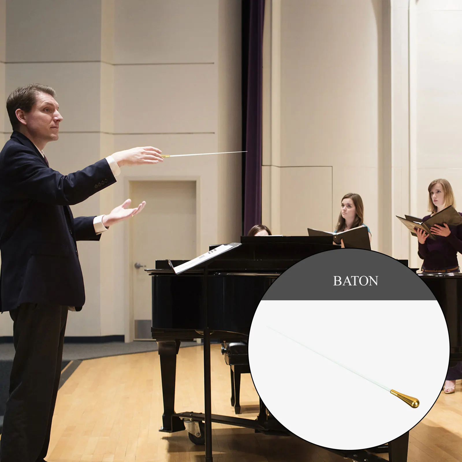 

Music Baton Alloy Professional Conducting Tool Concert Conductor Baton Performance Concert Straight Design Suitable