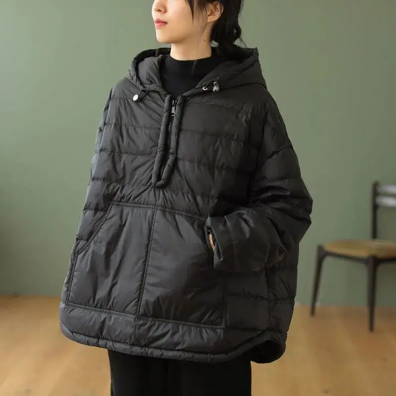 Korean Version Loose Cotton Clip Short Warm Pullover Hood Winter Jacket for Women Coat Women Autumn and Winter Coat Women's New