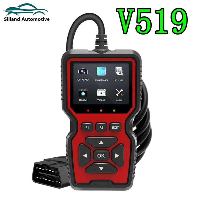 أداة تشخيص V519 الماسح الضوئي obd2 البيانات المباشرة ميكانيكي احترافي قارئ رمز التشخيص أداة فحص محرك ضوء البطارية Vo #2