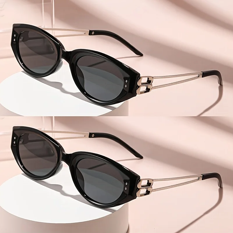 2 Stück Retro-Sonnenbrillen mit Katzenaugen-Design, modische Unisex-Brillen, geeignet zum Fahren und für Partys, perfekte Geschenke für Familie und Freunde