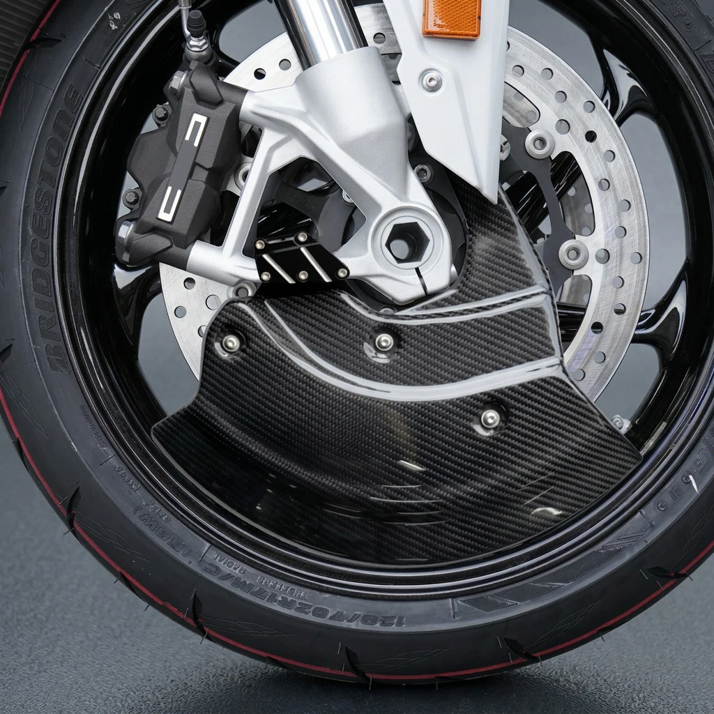 Carbon Fiber Front Brake Disc Guard Anti-scratch Protection Cover for BMW S1000R S1000RR M1000RR 2019-2024 view 3