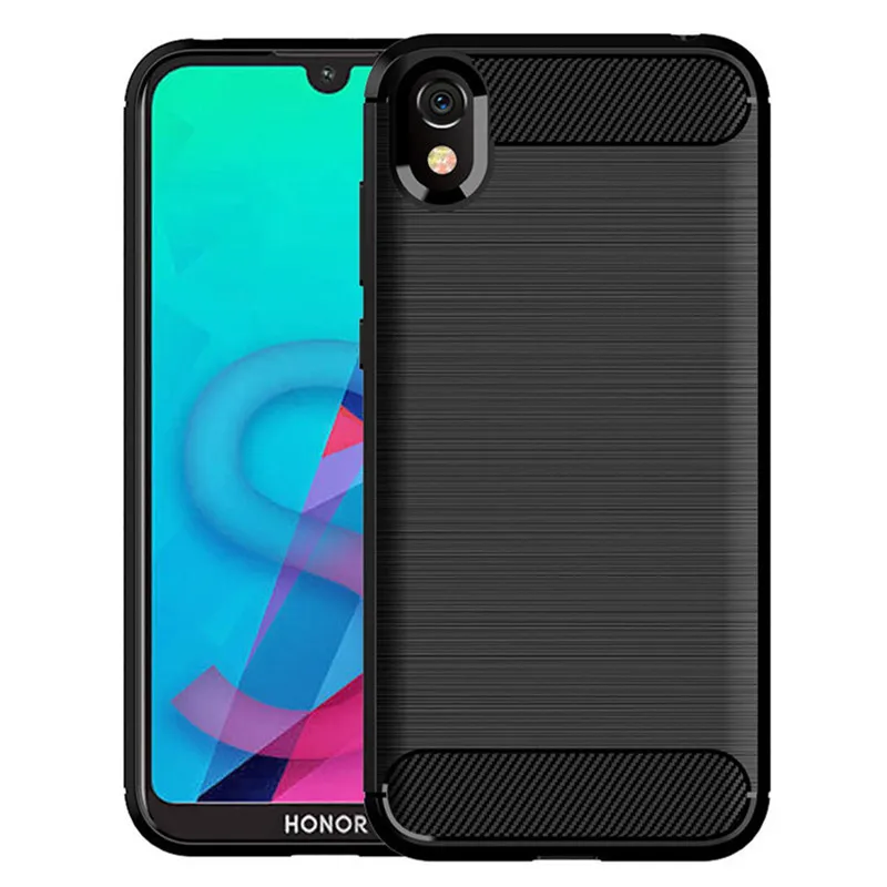 Brushed Texture Case For honor 8s Shockproof Carbon Fiber Back Cover for Honor8S Huawey Silicone Cases Coque Fundas